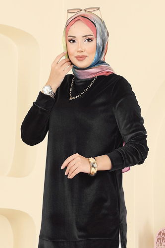 moda selvim بلوز أسود ASM2833 - Thumbnail
