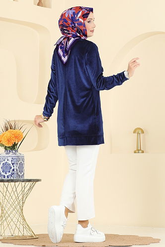 moda selvim Tunic ASM2833 Navy Blue - Thumbnail