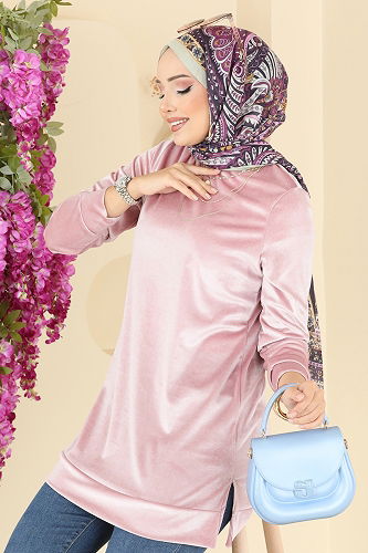 moda selvim Tunic ASM2833 Powder - Thumbnail