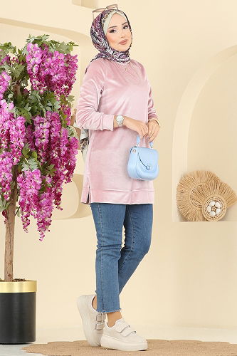 moda selvim Tunic ASM2833 Powder - Thumbnail