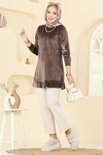 moda selvim بلوز بيج ASM2833 - Thumbnail