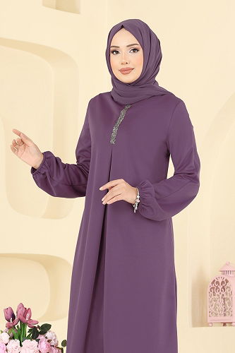 moda selvim Tunic ASM2835 Lilac - Thumbnail