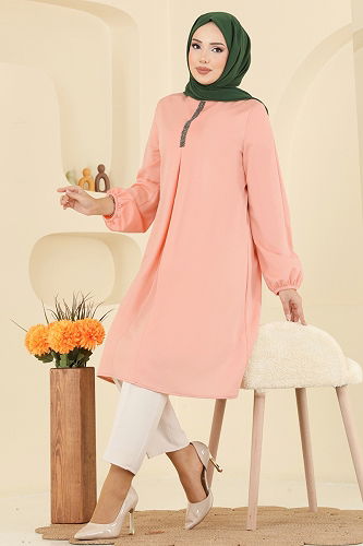 moda selvim Tunic ASM2835 Salmon - Thumbnail