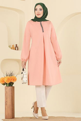 moda selvim Tunic ASM2835 Salmon - Thumbnail
