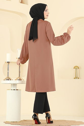 moda selvim Tunic ASM2835 Tan - Thumbnail