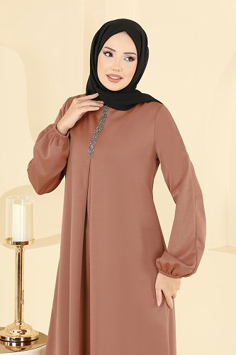 moda selvim بلوز عسلي ASM2835 - Thumbnail