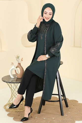 moda selvim Tunic ASM2845 Emerald - Thumbnail