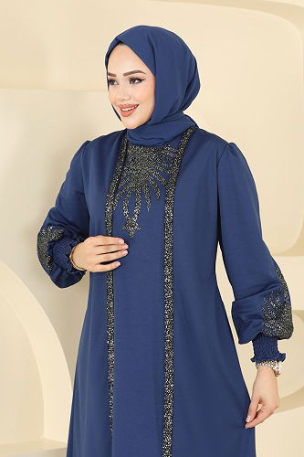moda selvim Tunic ASM2845 Navy Blue - Thumbnail