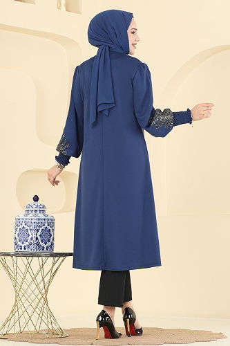 moda selvim بلوز كحلي ASM2845 - Thumbnail