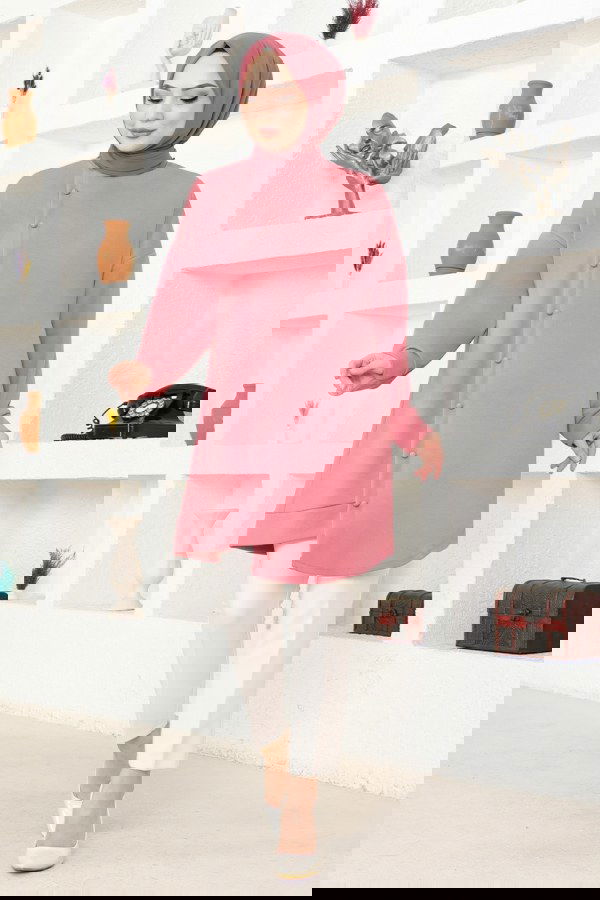 Modaselvim خصم صافٍ20%+20% في سلة التسوق بلوز وردي MSL7338