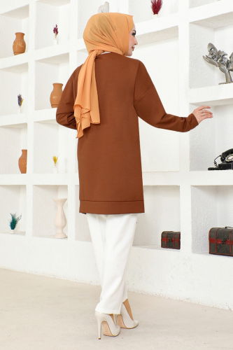 moda selvim Tunic MSL7338 Tan - Thumbnail