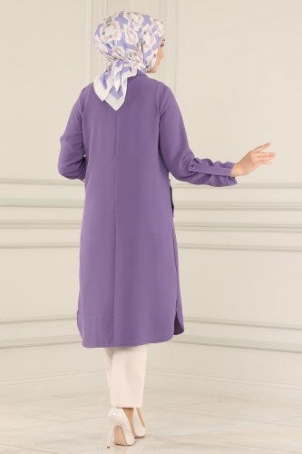 moda selvim Tunic PL8051 Lilac - Thumbnail