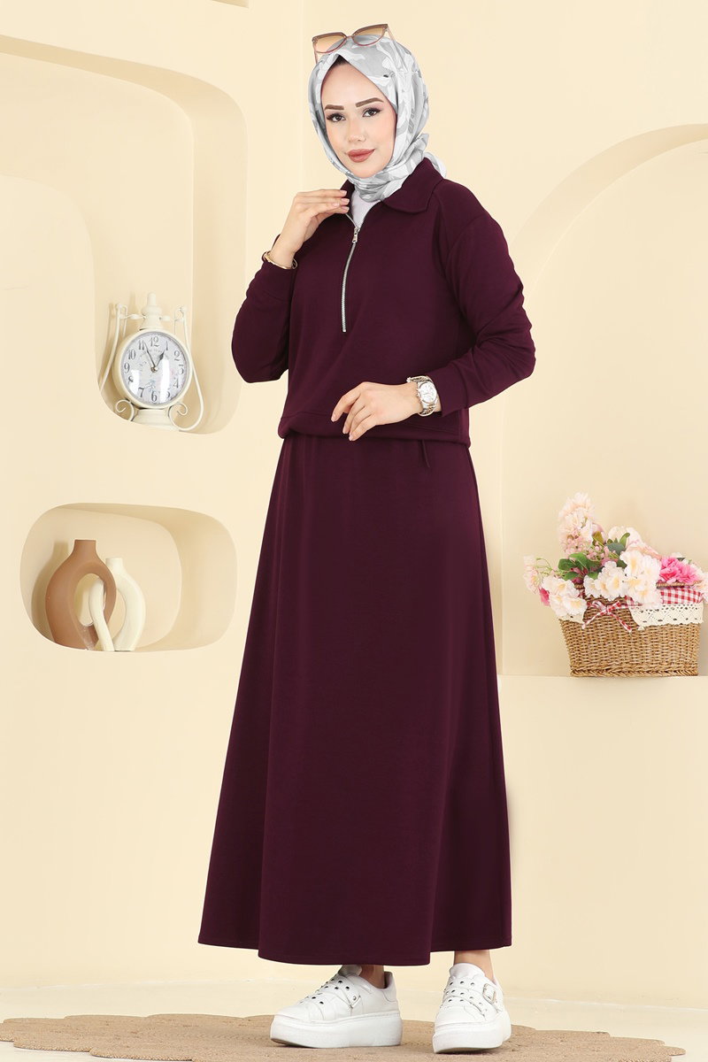 Tuniği Bağcıklı Modal Takım 2636MSZ1172 Bordo