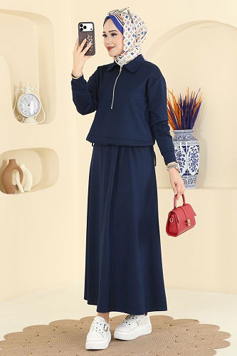 moda selvim Tuniği Bağcıklı Modal Takım 2636MSZ1172 Laci - Thumbnail