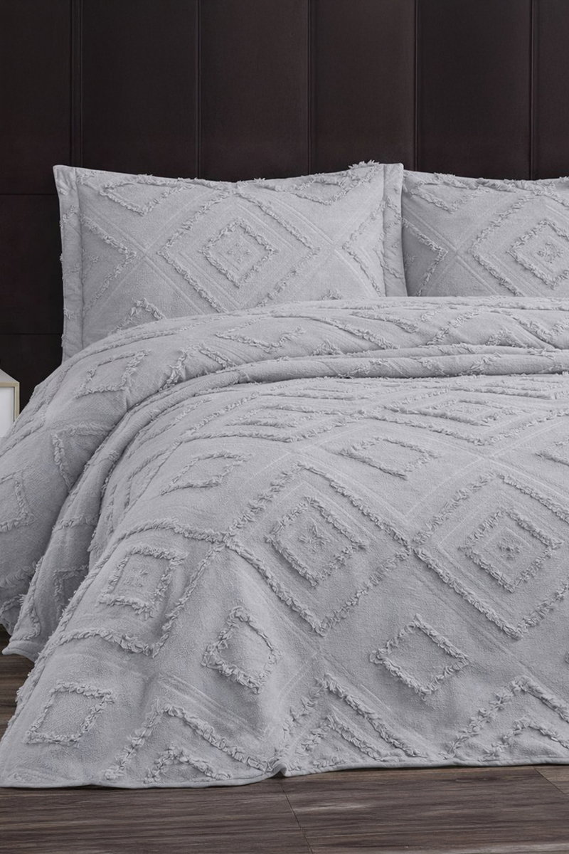 Üçgen Desenli Pike Takım 1006HB1195 Gri