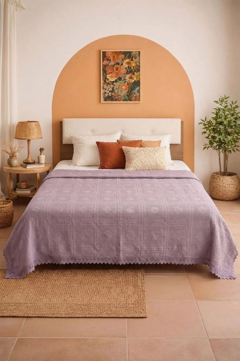 Uçları Güpür Desenli Pike 8514BLH1197 Lila