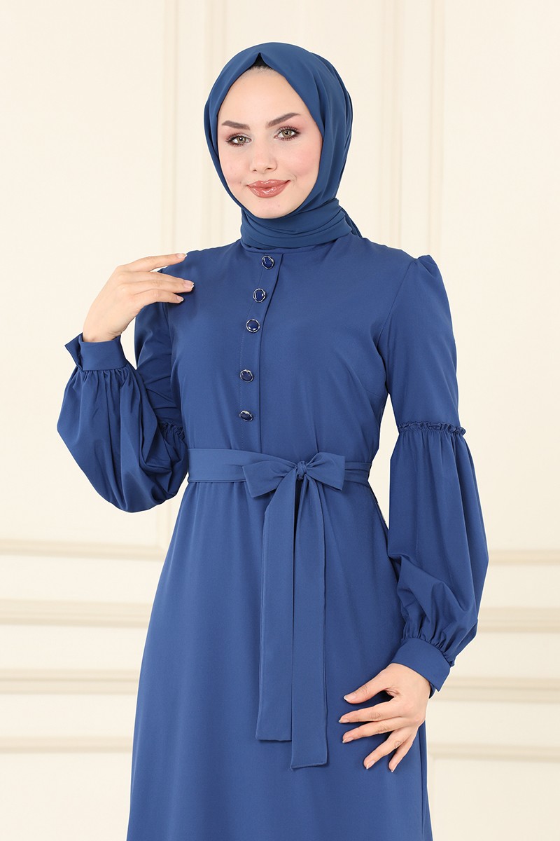 Eteği Katlı Tesettür Elbise ASM2665 görsel 3