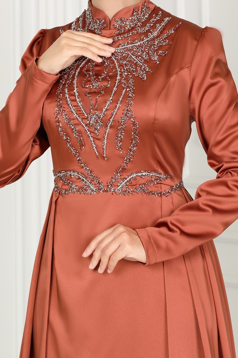 Taş Detaylı Kuyruklu Abiye 52878ALM181 görsel 5