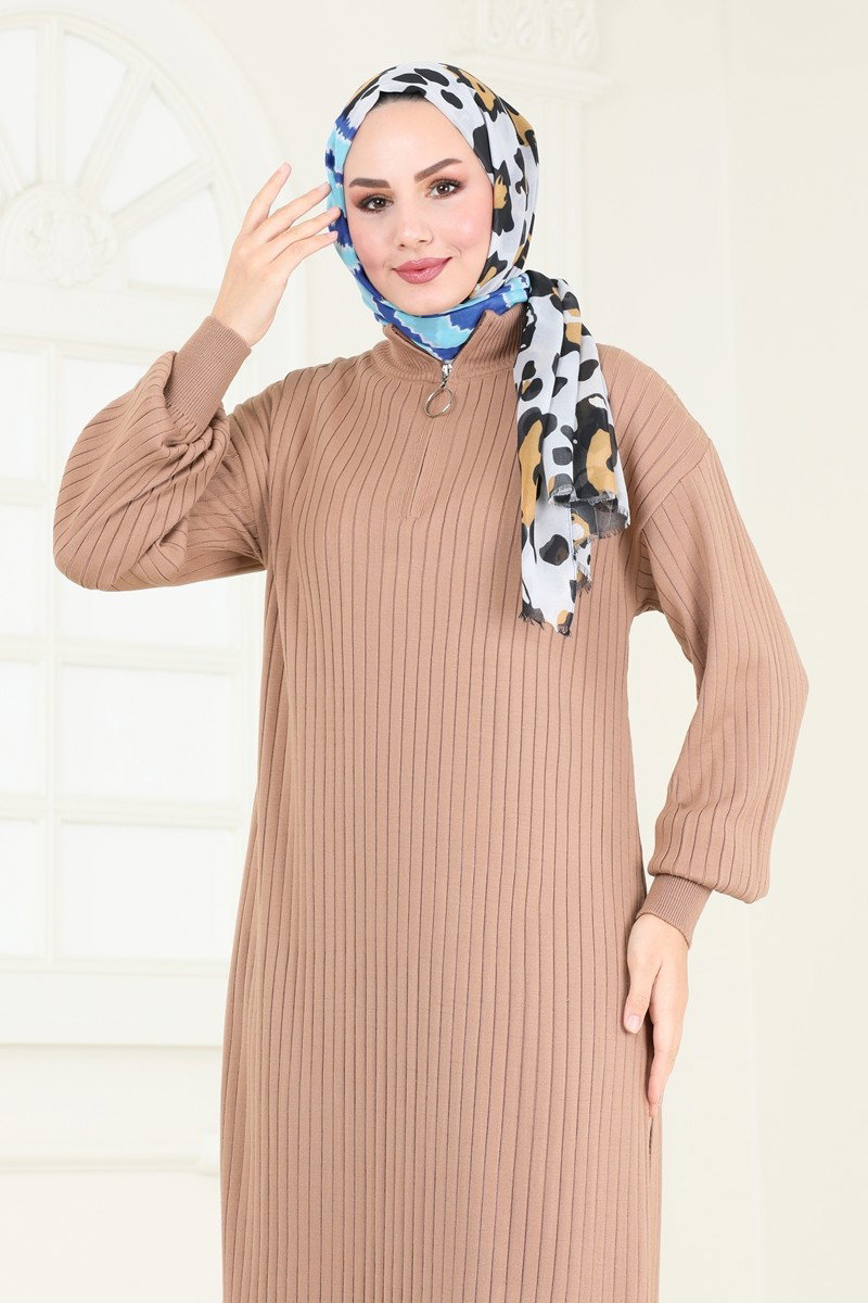 Yandan Yırtmaçlı Triko Takım 12563KL398 görsel 3