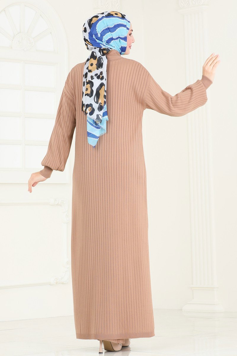 Yandan Yırtmaçlı Triko Takım 12563KL398 görsel 4