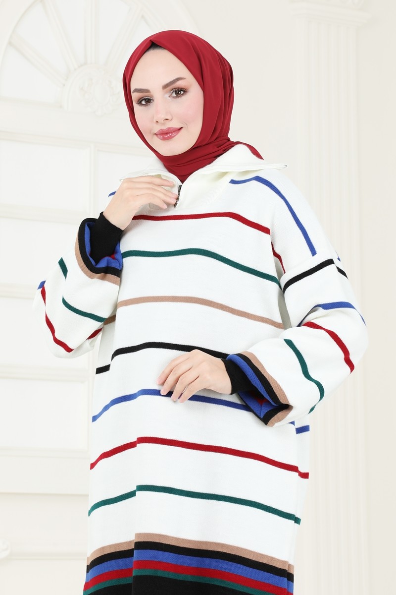 Çizgili Triko Tunik 1029KLN570 görsel 3
