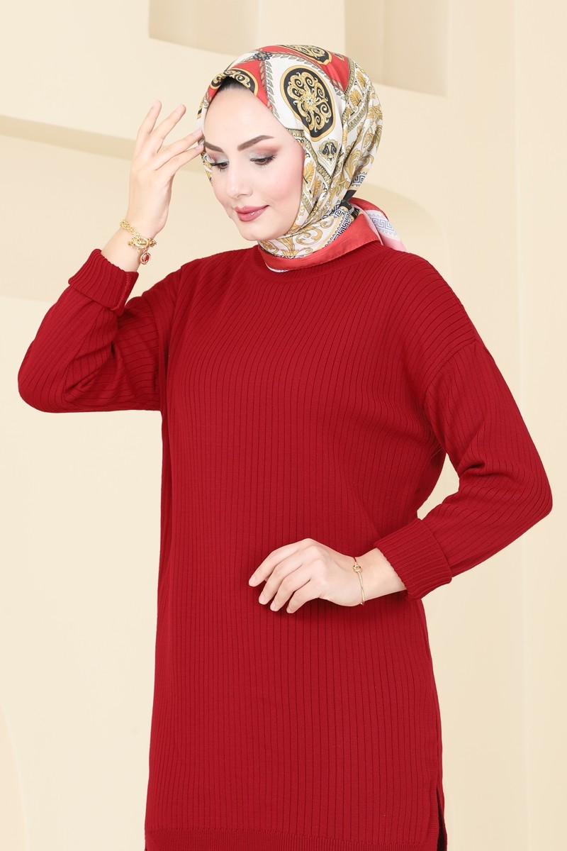 Yarım Boğazlı Triko Tunik 9546KL398 görsel 3