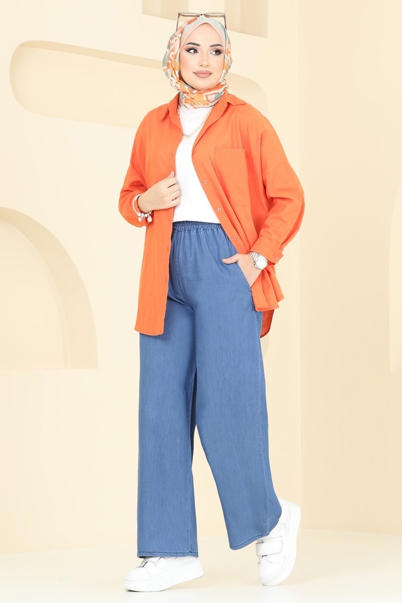 Beli Lastikli Tensel Kot Pantolon 9004LD1070
