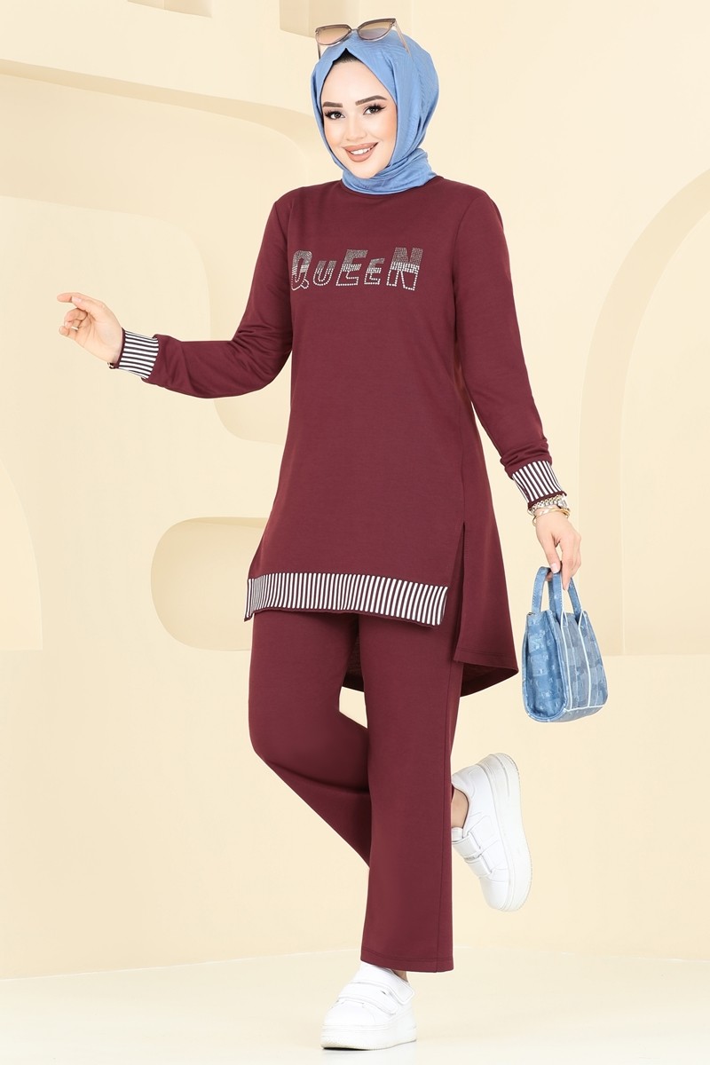 Taş Detaylı Tesettür Takım 2586SL432