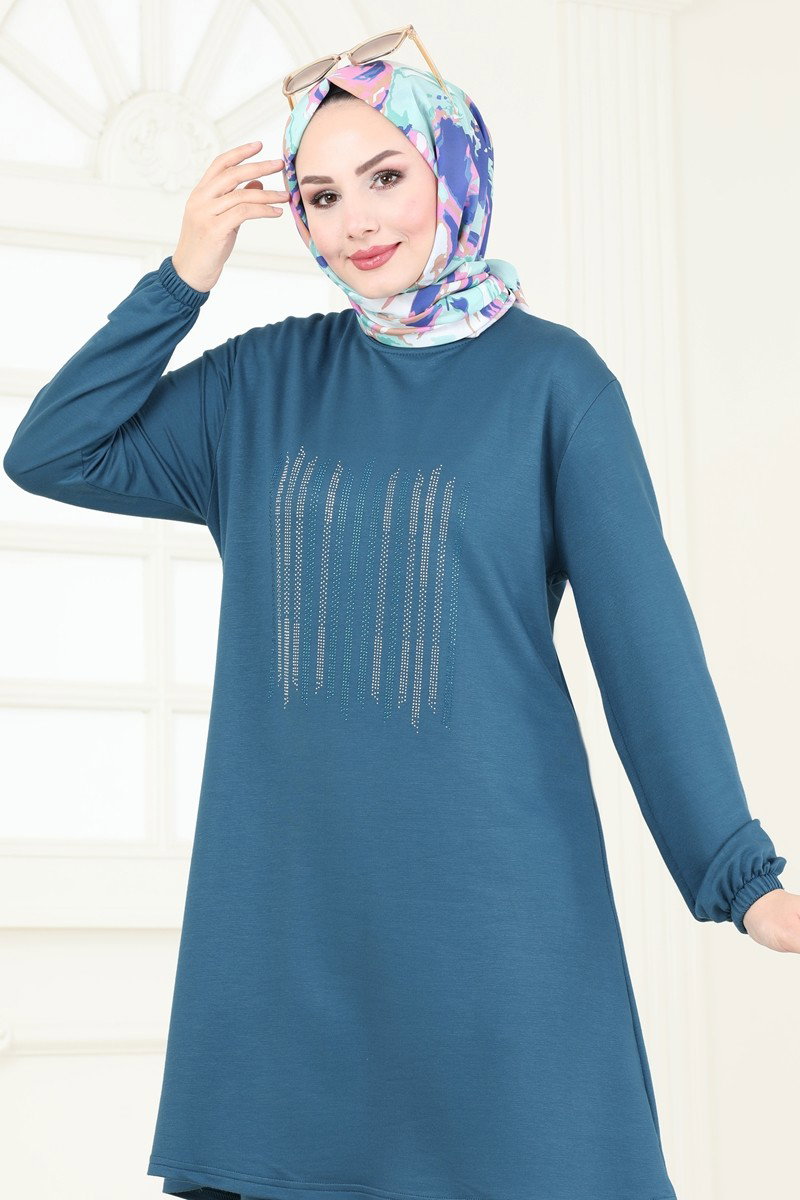 Önü Taşlı Tesettür Takım 2681AYD574 görsel 3