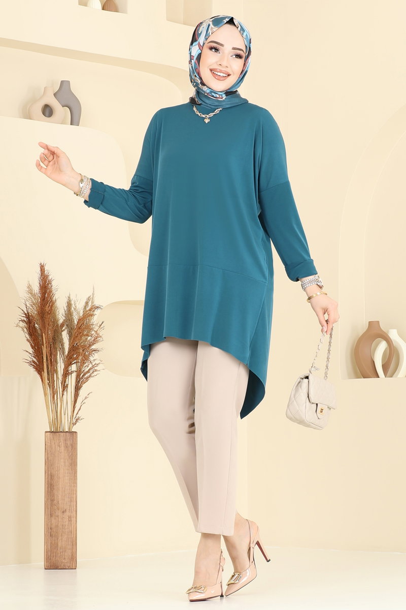 Asimetrik Kesim Tesettür Tunik 5094UZ662