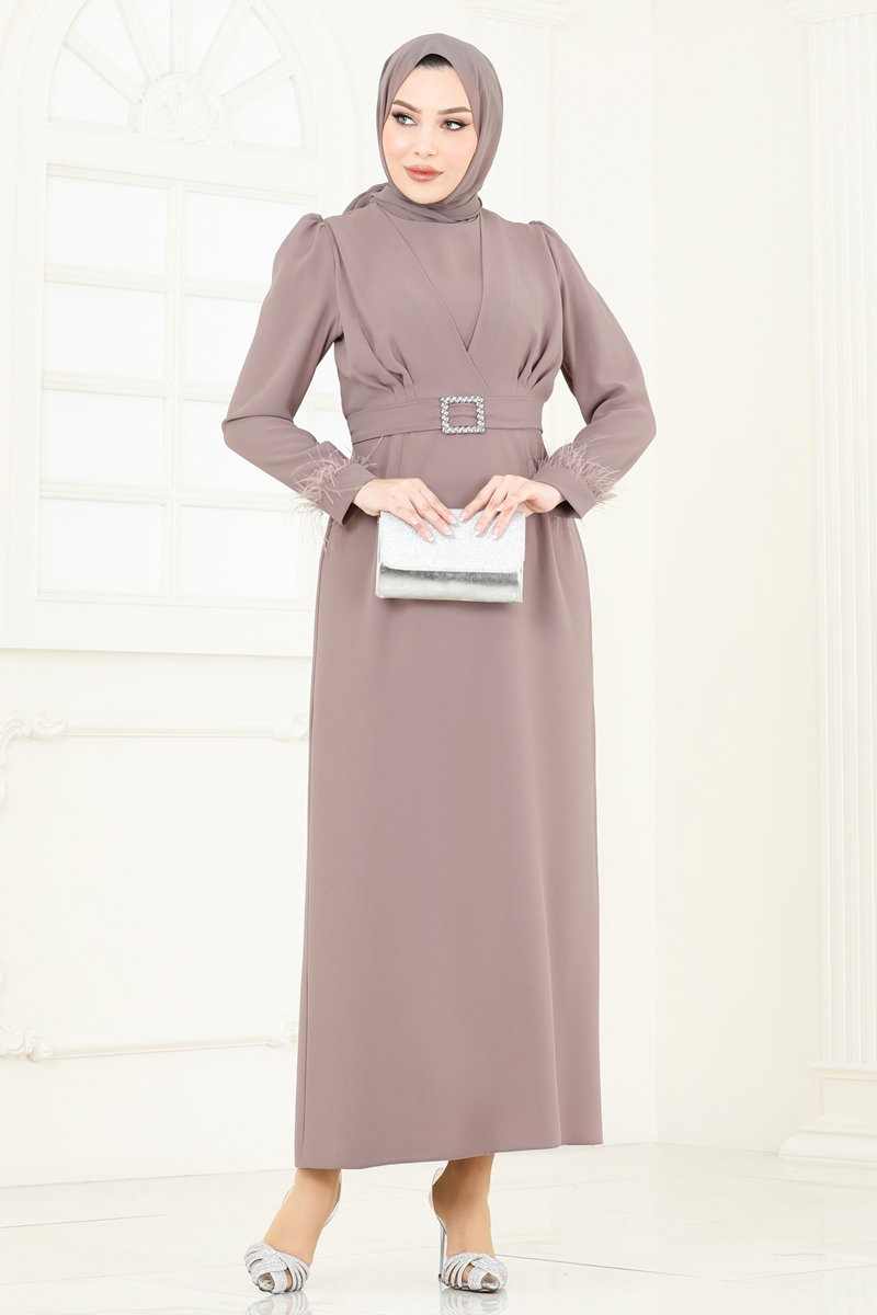 Kemeri Taşlı Kalem Abiye Elbise 3008ARL1089