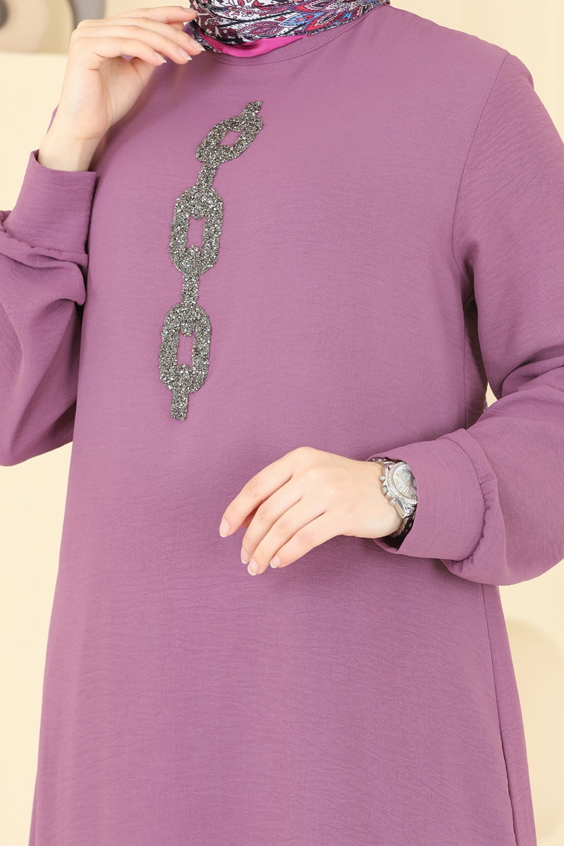Önü Taşlı Tesettür Takım 2627SL432 görsel 4