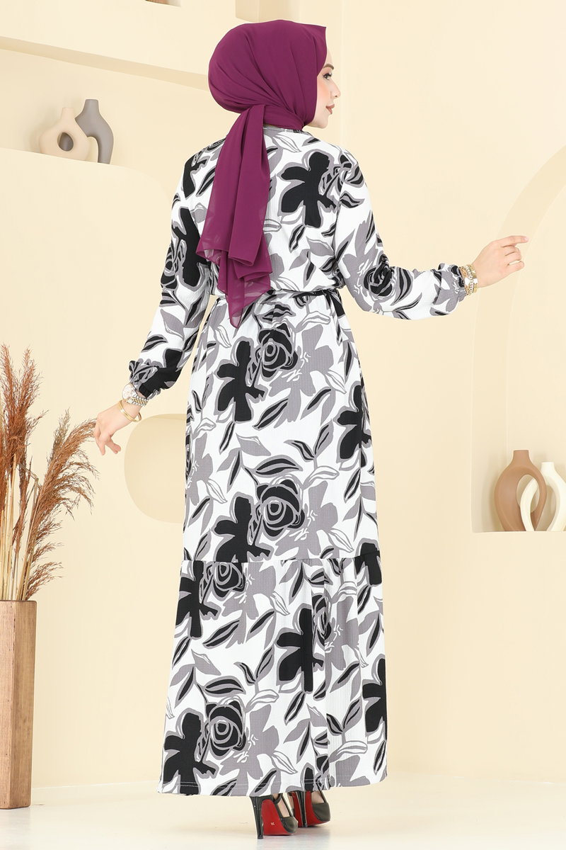 Çiçek Desenli Elbise 5011UZ662 görsel 5