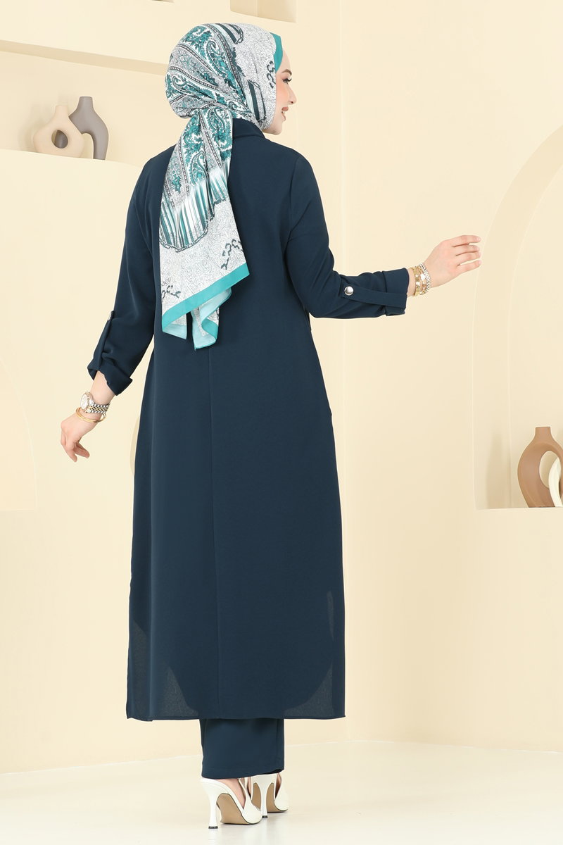 Yandan Yırtmaçlı Tesettür Takım 2631SL432 görsel 5