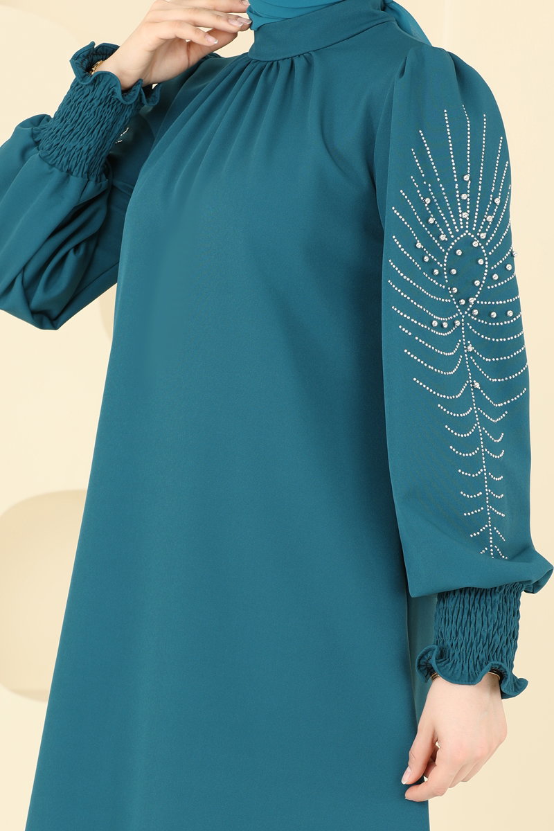 Kolları Taşlı Tesettür Takım 5677EDF311 görsel 5