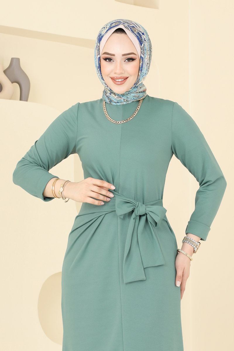 Yandan Bağlamalı Tesettür Elbise 0409ALG474 görsel 3
