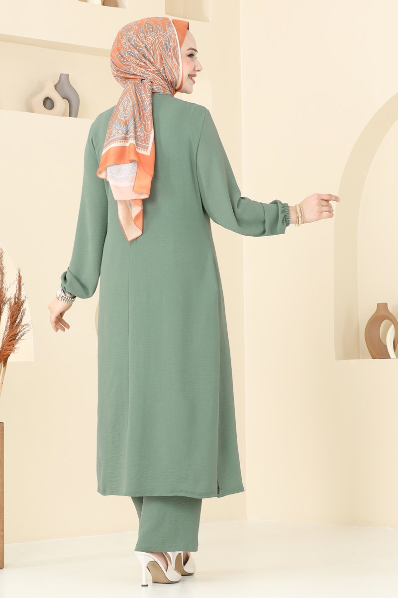 Nakış İşlemeli Tesettür Takım PL9143 görsel 4