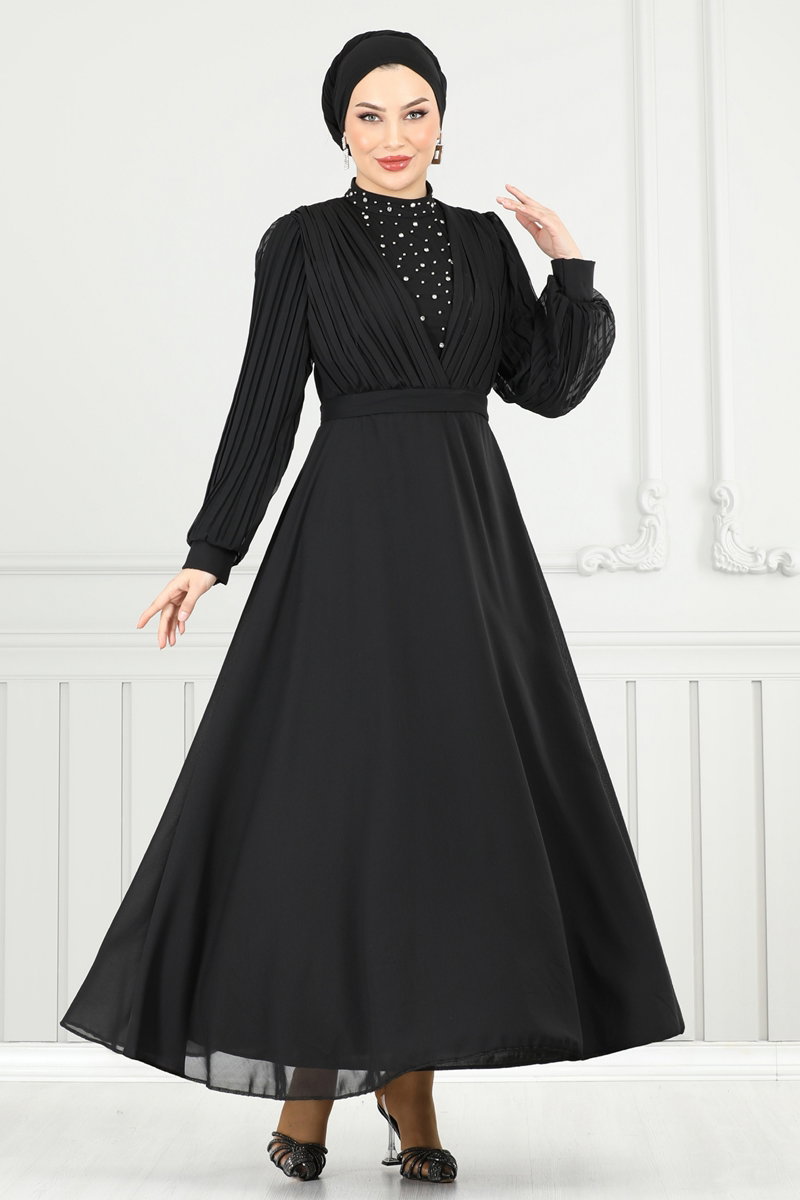 Taşlı Şifon Abiye 0404ALG474 görsel 3