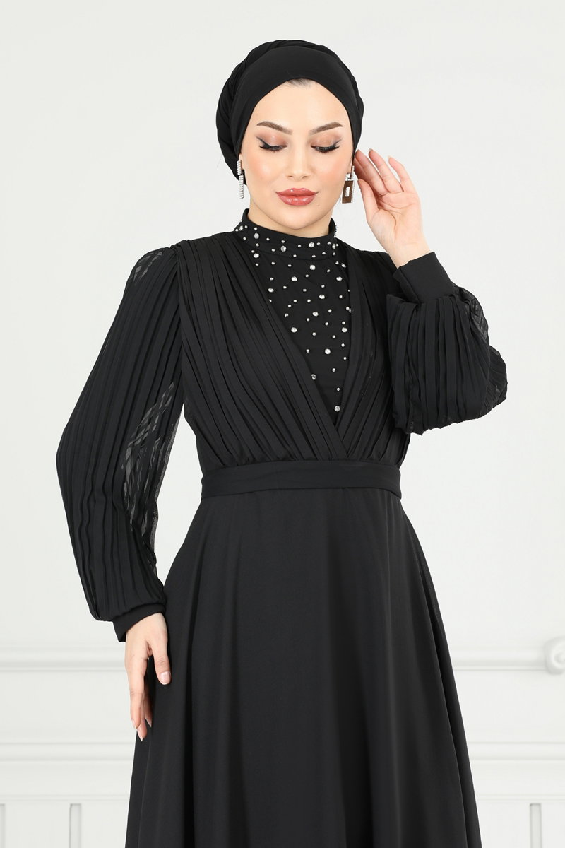 Taşlı Şifon Abiye 0404ALG474 görsel 5