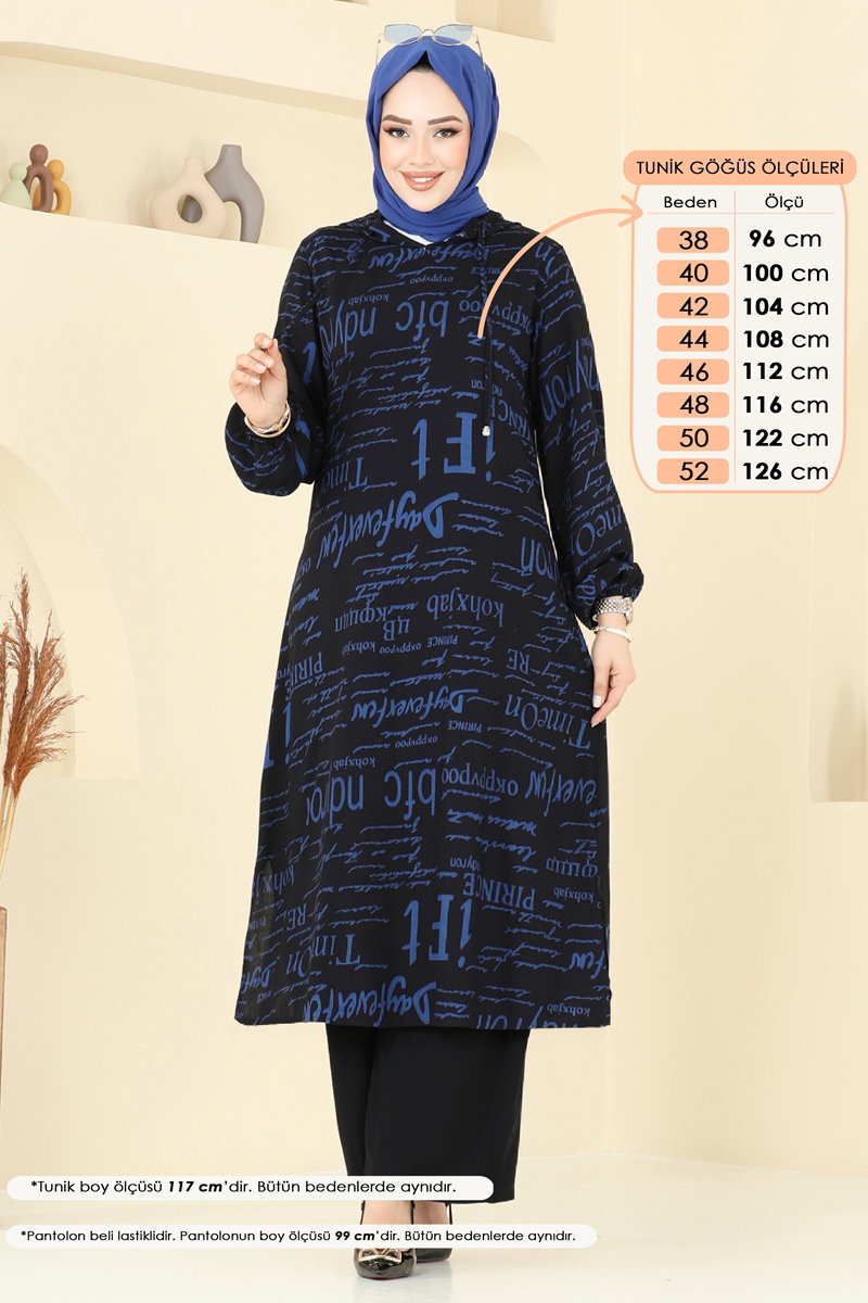 Yazı Detaylı Tesettür Takım 0335BG354 görsel 3