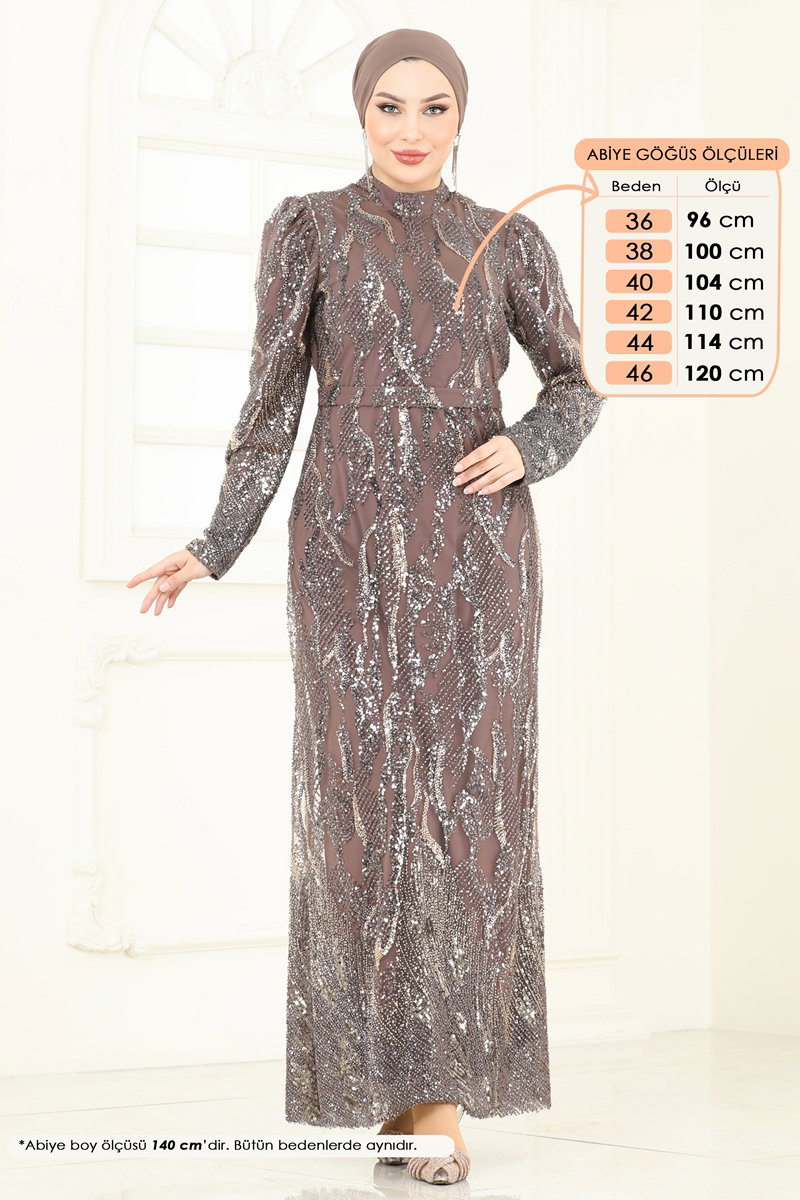 SUAL Boncuk İşlemeli Abiye 6628YG95 görsel 5