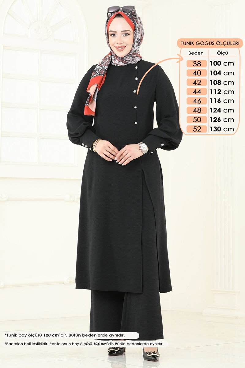 Önden Yırtmaçlı Tesettür Takım 2664SL432 görsel 3