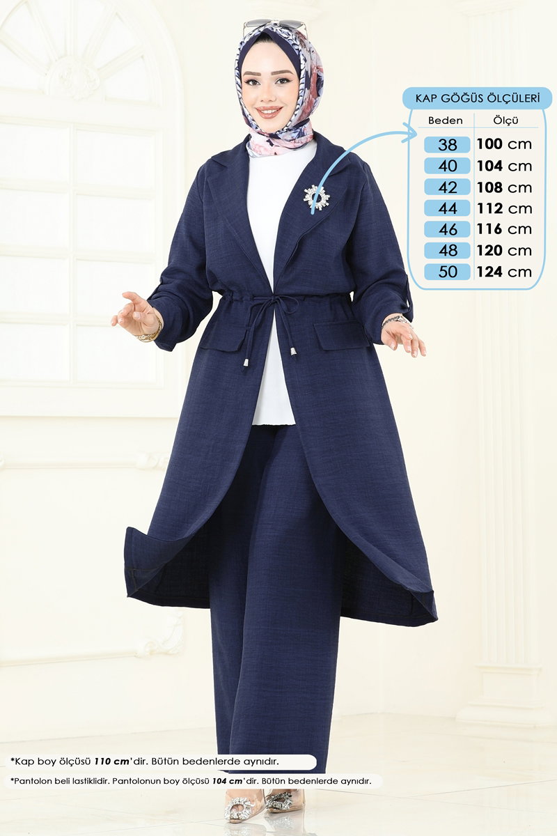 Kruvaze Yaka Tesettür Takım 2584MP806