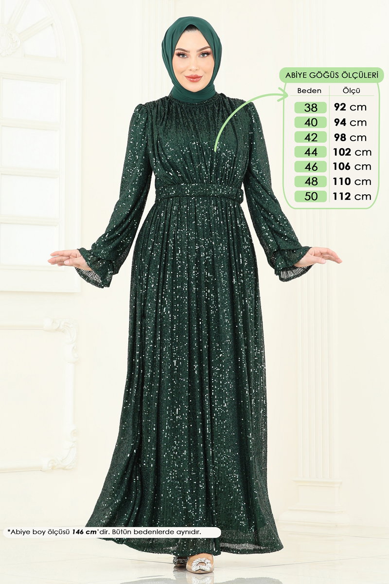 Pul Payet İşlemeli Abiye 5680EDF311 görsel 3
