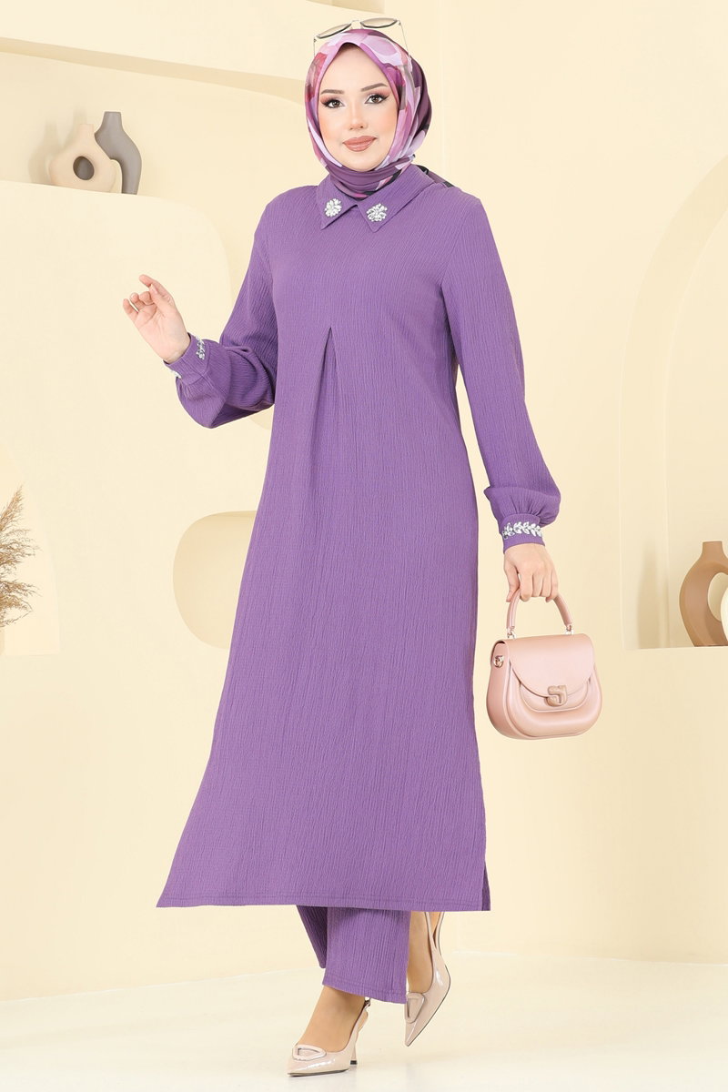 Yakası Taşlı Bürümcük Takım 398DVL817