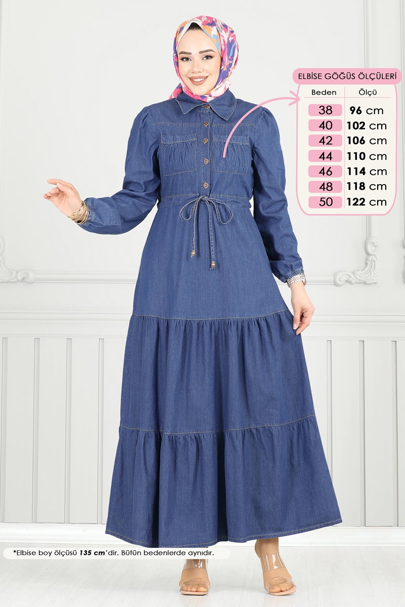 Beli Tünelli Kot Elbise 25019MTS1094 görsel 3