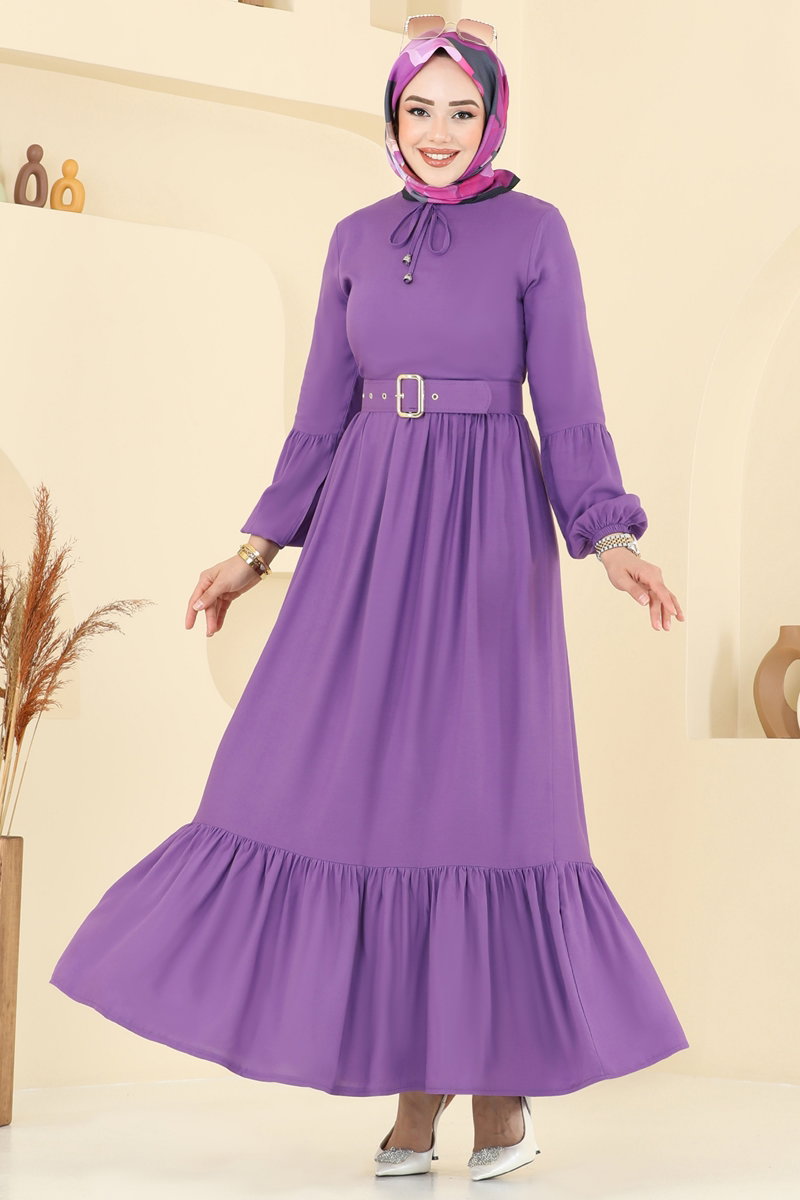 Kaplama Kemerli Elbise 7123BG354