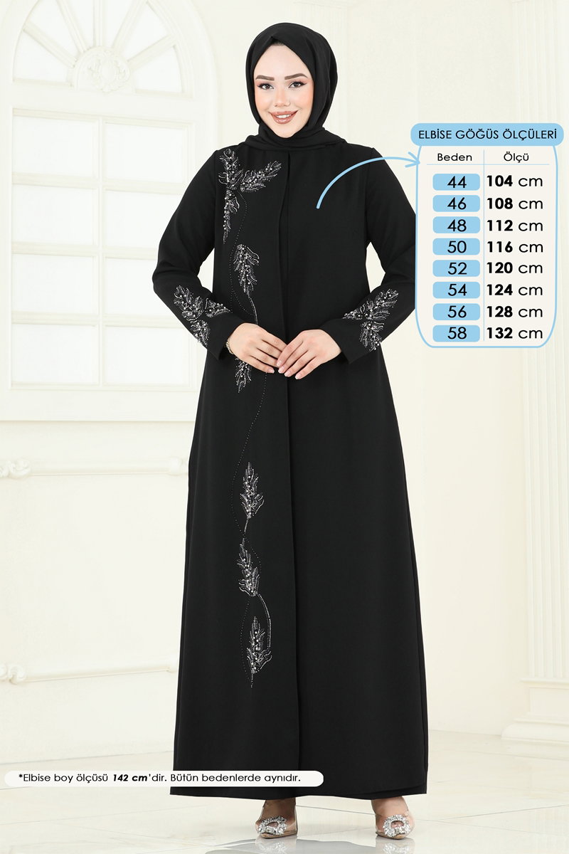 Taş Detay Abiye Elbise 2005OZT1013 görsel 3