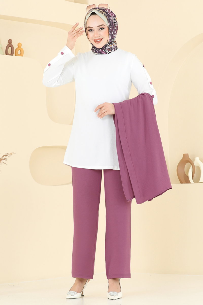 Yelekli Üçlü Tesettür Takım 2660SL432 görsel 3