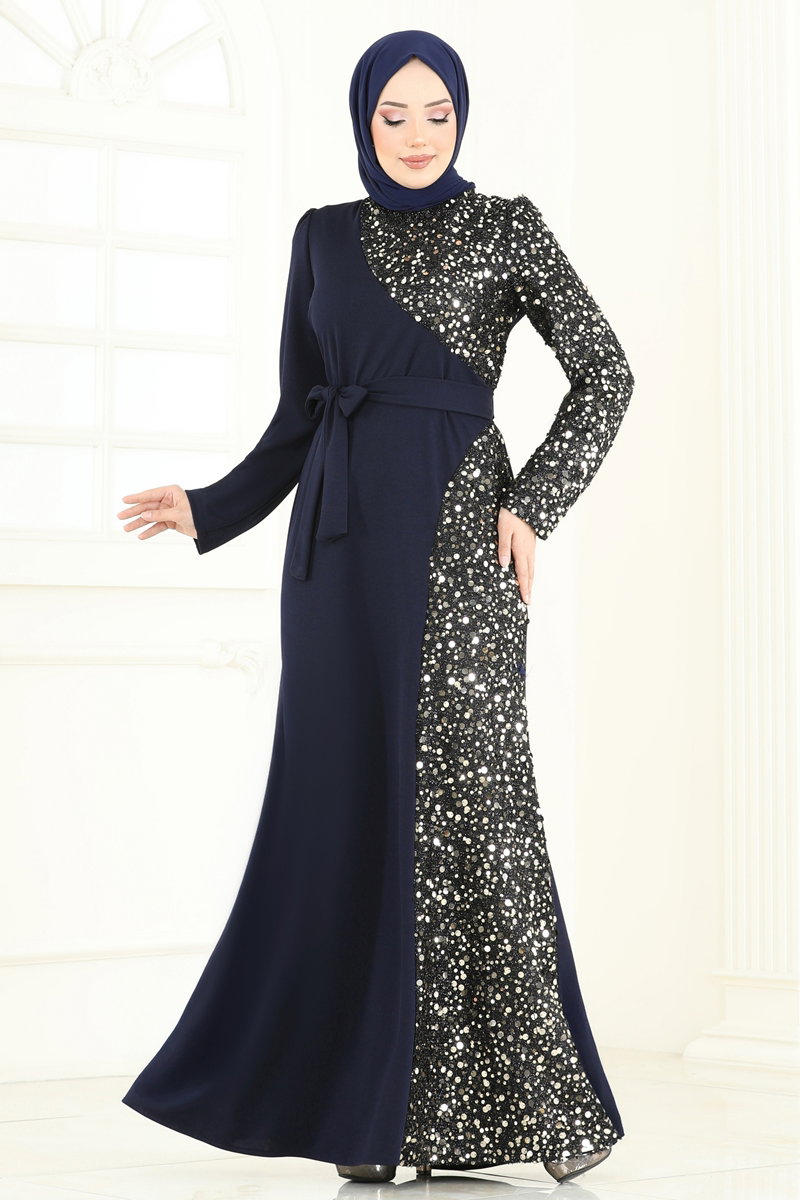 Pul Payet Detay Abiye Elbise 2808ASMK1074